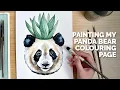 Painting my Panda Bear colouring page