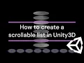 Unity3D - How to Create scrollable list Tutorial