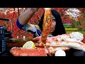 Seafood Boil Sunday King Crab Legs Eggs and Cucumber Mukbang