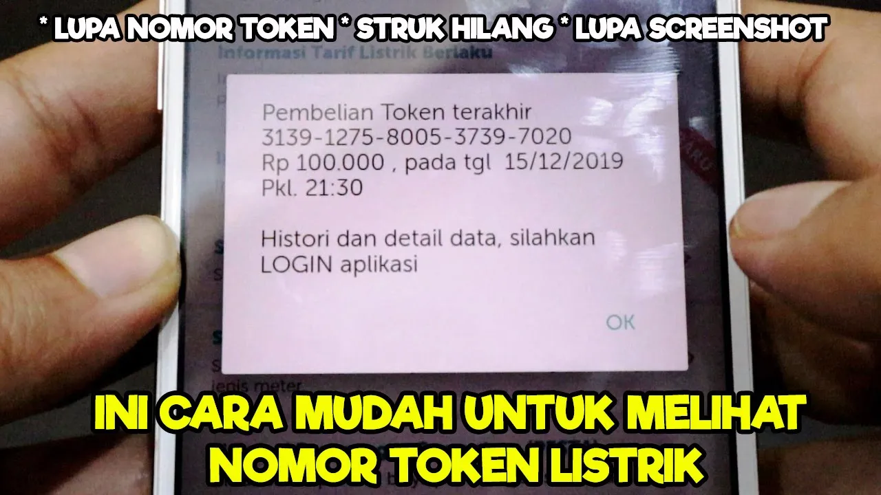 Cara Cek history pengisian token listrik 2017. 