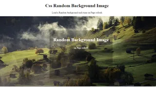 Random Background Image Generator using Html CSS and JavaScript Random image on page load