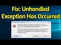 Unhandled Exception Has Occurred in Your Application If You Click Continue The Application