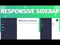 Build a Responsive Sidebar in 10 minutes HTML CSS JavaScript
