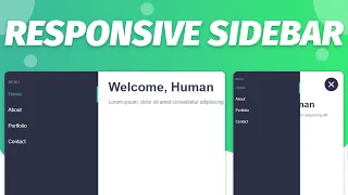 Build a Responsive Sidebar in 10 minutes HTML CSS JavaScript
