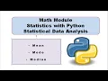 Python Math Module Statistics Fundamentals Statistical Data Analysis in Python