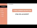 Toggle Sidebar Navigation html css javascript