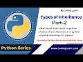 Types of inheritance Python Part-2 Multilevel Hierarchical and Hybrid Inheritance in Python