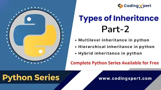 Types of inheritance Python Part-2 Multilevel Hierarchical and Hybrid Inheritance in Python