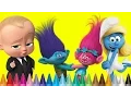 Coloring Smurfs the Lost Village Trolls Movie The Boss Baby Coloring Pages for Kids