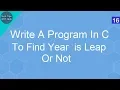 Write A Program In C To Find Year is leap or not
