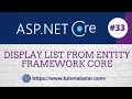 Display List from Entity Framework Core EF CORE ASP NET CORE C