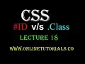 CSS Class ID Lecture 18