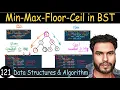 121 - Find Min Max Floor and Ceil in Binary Search Tree BST