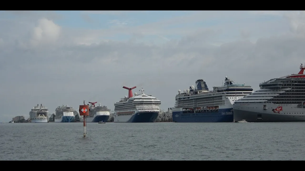 Port Miami Time lapse Cruise Ship Parade