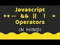 Operators In Javascript Hindi Jahid Momin India 6