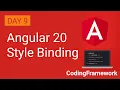Angular 20 Tutorial Day 9 Style Binding Explained with Examples