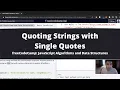 Quoting Strings with Single Quotes Basic JavaScript freeCodeCamp tutorial