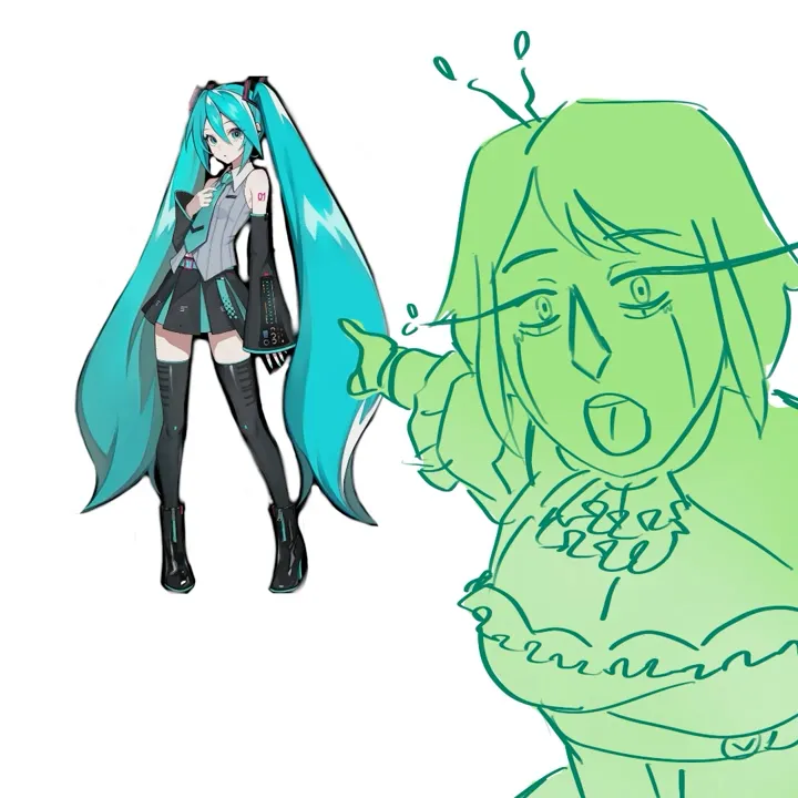 I'm TOTALLY normal about Miku's new design #digitalart #vocaloid #hatsunemiku #story