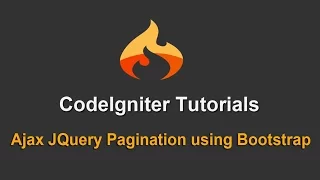 Ajax JQuery Pagination in Codeigniter using Bootstrap
