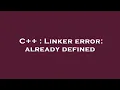 C Linker error already defined