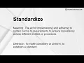 Standardize Meaning