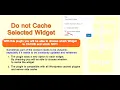 Do not Cache Selected Widget - WordPress plugin Prevent Specific Widget to Cache