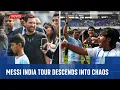 Woedende Lionel Messi-fans gooien stoelen en bestormen het veld tijdens de start van de tournee door India.