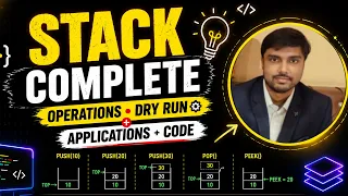 Stack Complete Tutorial Stack Operations Dry Run Applications DSA in Java
