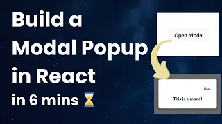 Build a Modal Popup in React in 6 minutes Beginner Friendly