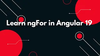 Angular 19 Tutorial Mastering ngFor for Dynamic Data Display