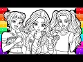 KPop Demon Hunters Coloring Pages Satisfying Coloring Huntrix Rumi Mira Zoey