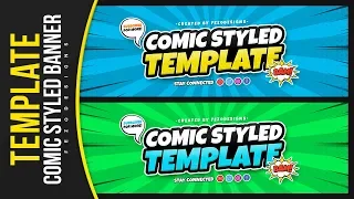 Comic Styled Banner Template YouTube Twitter FezoDesigns 