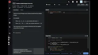 Find the smallest codewars python integer in the array