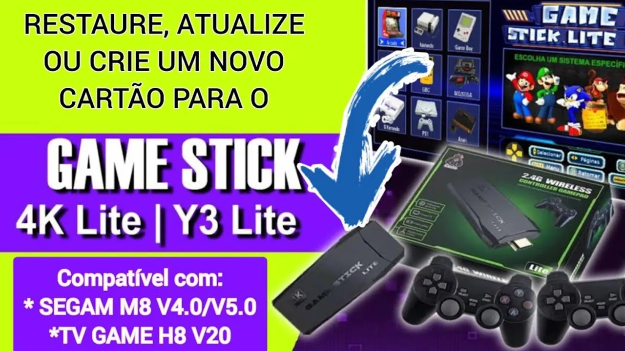 GAME STICK 4K LITE - RESTAURE, ATUALIZE OU CRIE UM NOVO CARTÃO COM A VERSÃO Open World 0.90 [REPOST]
