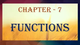 Calling a Function Passing Parameters in Functions Python 12th Grade CS Chapter 7