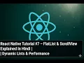 React Native CLI Tutorial Part 1 - ScrollView in React Native Explained in Hindi Static