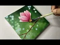 Magnolia flower acrylic painting tutorial for painting