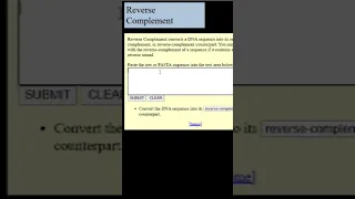 Reverse Complement for DNA sequences