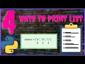 4 WAYS to Print a List in 4 Minutes Python Tips And Tricks Part-3