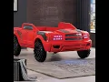 FOA7725RD Hokku designs roverton Red off road truck style jeep design twin size kids bed led lights