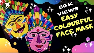 Simple Easy Colourful Face Mask For Kids Sikkim Tribal Face Mask From Paper DIY 