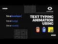 Text Typing Animation Using HTML CSS JavaScript Auto Typing Effect on Website