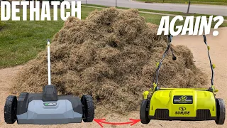 NEW EGO Dethatcher So I m Dethatching Again Ego vs Sunjoe Easy Explanation and Demo