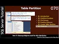 Table Partition Part 6 - Cleanup SSMS TSQL Tutorial