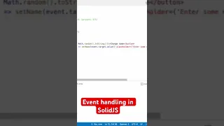 Event Handling in Solid JS full in my Solidjs Playlist