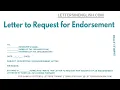 Letter to Request for Endorsement - Sample Letter Requesting Endorsement Letter
