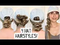 4 EASY HAT HAIRSTYLES MEDIUM LONG HAIRSTYLE SUMMER HAIRSTYLES BASEBALL HAT HAIRSTYLES