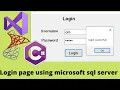 How To Create User Login Form With C And SQL Server Database