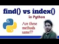 find vs index in Python Python interview question