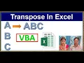 vba transpose function transpose function in vba excel transpose rows to columns in excel VBA